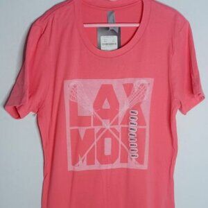 NEW Lax Mom Pink Tee Adult Small